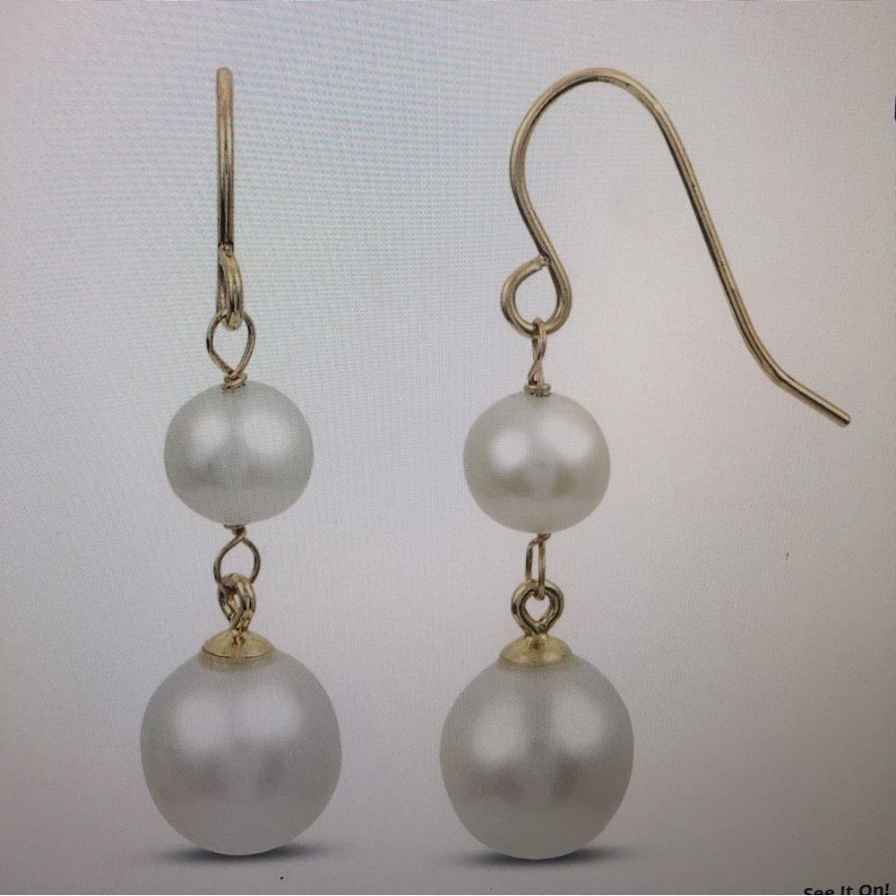 Dangling earrings imitation pearl